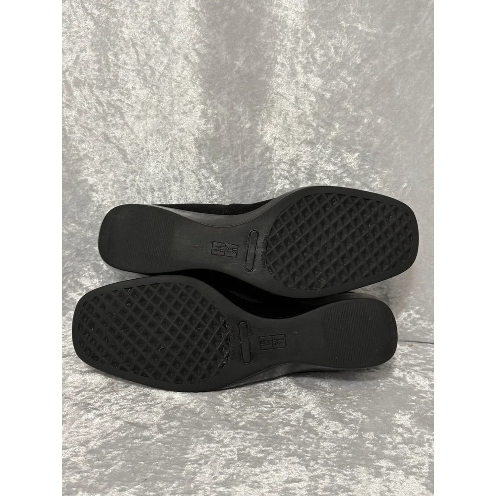 Aerosoles Stemware Black Stretch Fabric Square Toe Wedge Loafers Womens Sz-9.5M